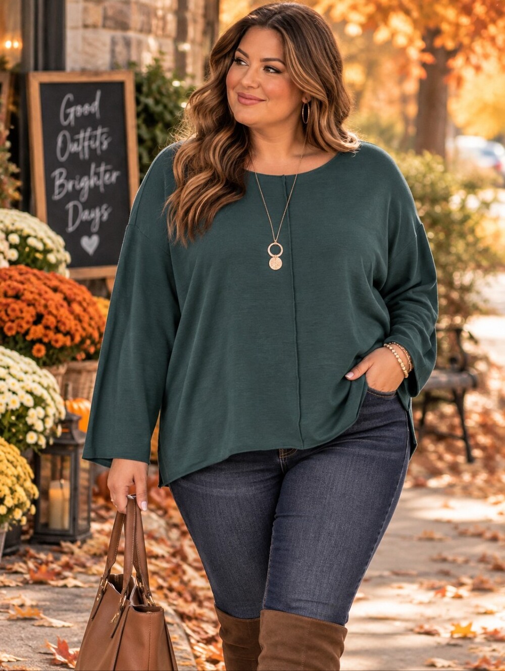 Sharagano Woman 2X Mora Green Relaxed Oversized Seam Detail Pullover NWT